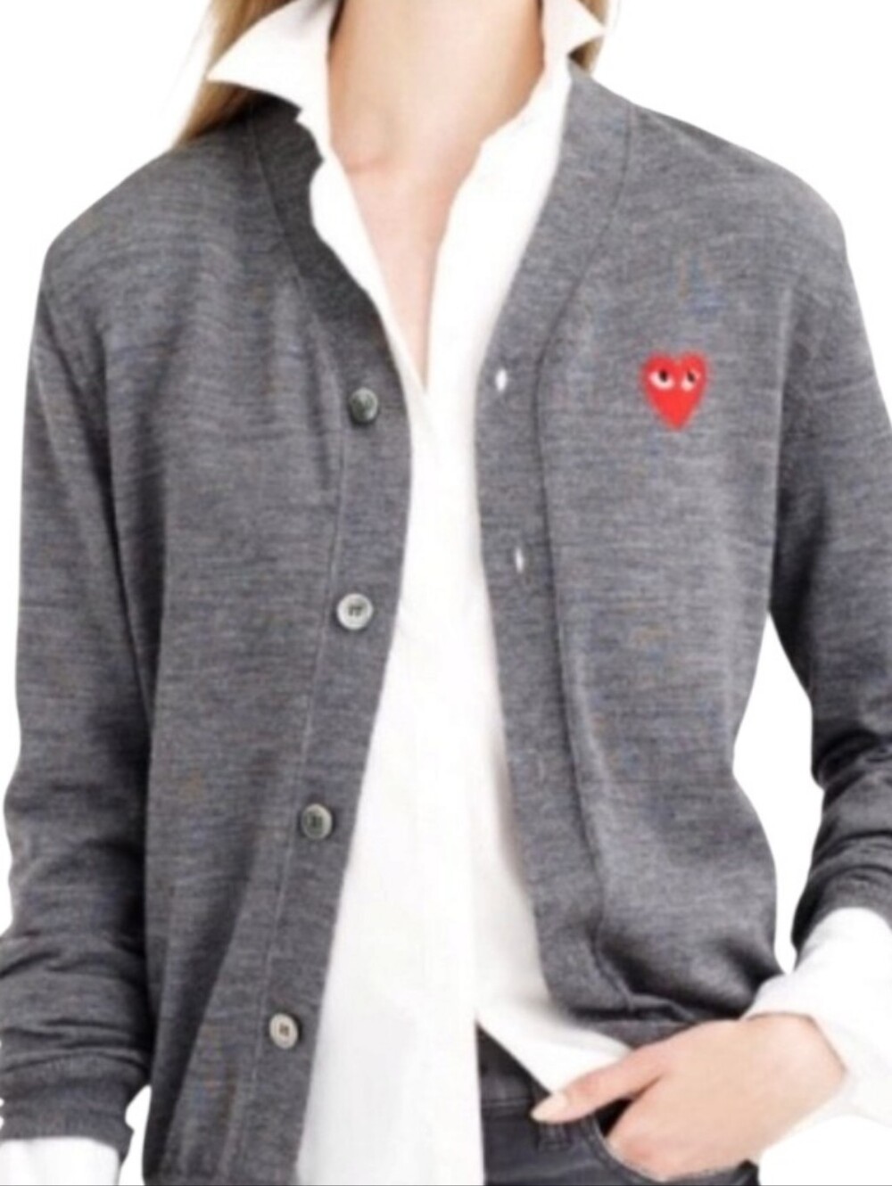 Play comme des garcons v nek cardigan size L